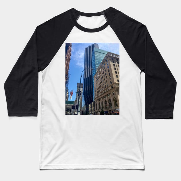 Skyscrapers Fifth Avenue Manhattan NYC Baseball T-Shirt by eleonoraingrid